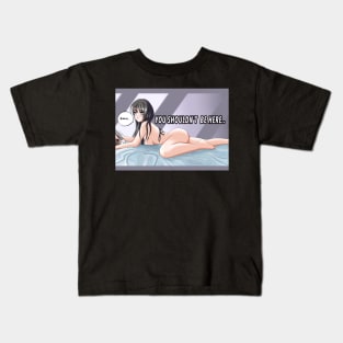 Mai Sakurajima on bed Kids T-Shirt